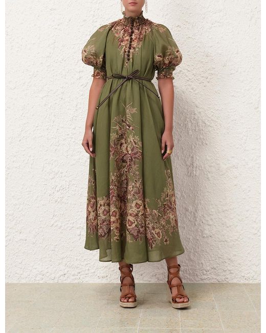 Zimmermann Green Ottie Swing Maxi Dress