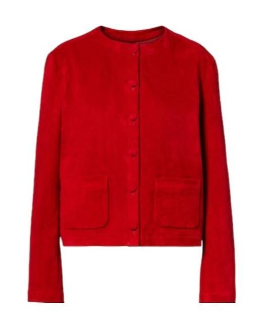 Stouls Red Gabrielle Suede Jacket