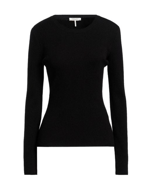 Rag & Bone Black Minimalist Solid Color Knit Top