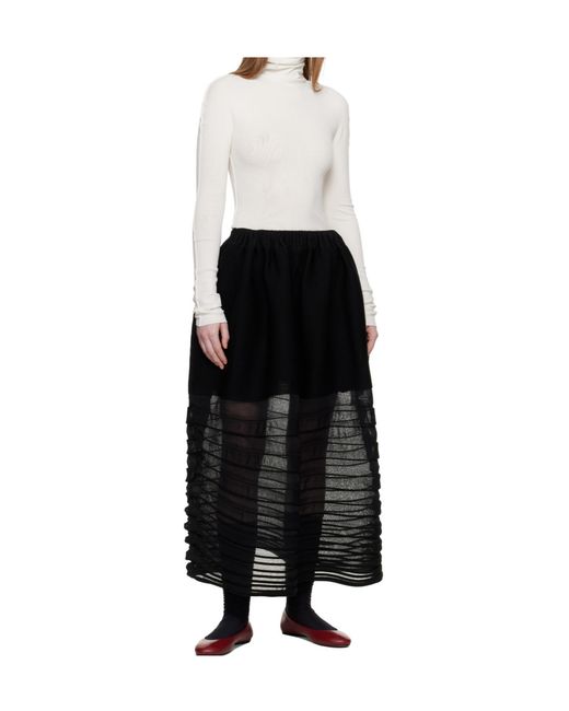Issey Miyake White High-Neck Long-Sleeved Knitwear