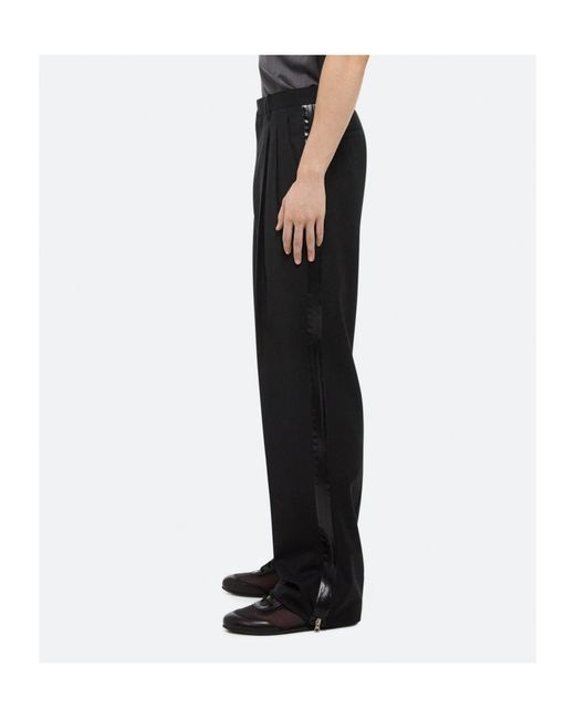 Helmut Lang Black Zip-Detail Pleated Trousers for men