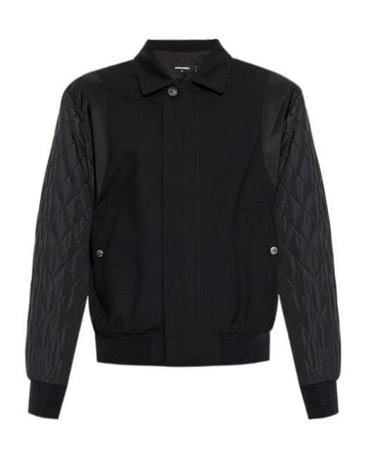 DSquared² Blue Quilted Sleeve Bomber Jacket for men