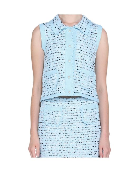 N°21 Blue Button-Fastening Gilet for men