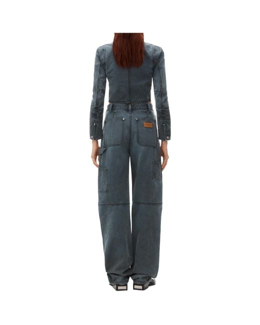Alexander Wang Blue High-Waist Workwear Carpenter Jeans