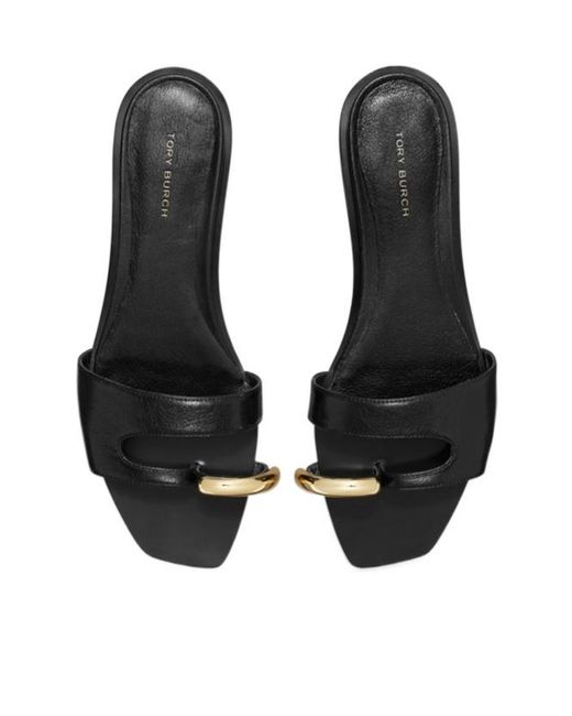 Tory Burch White Pierced Slides