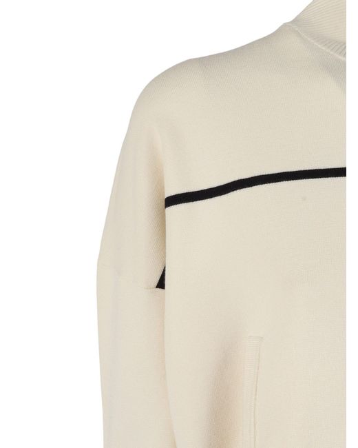 Max Mara Natural Vampata Stripe Zip Cardigan