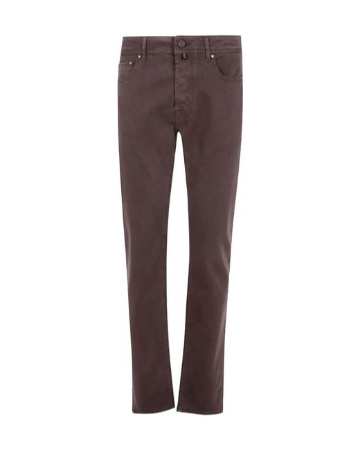 Jacob Cohen Brown Logo Patch Pocket-Detail Trousers for men