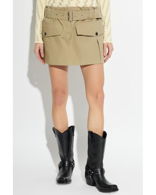 IRO Natural Belt Loop Mini Skirt