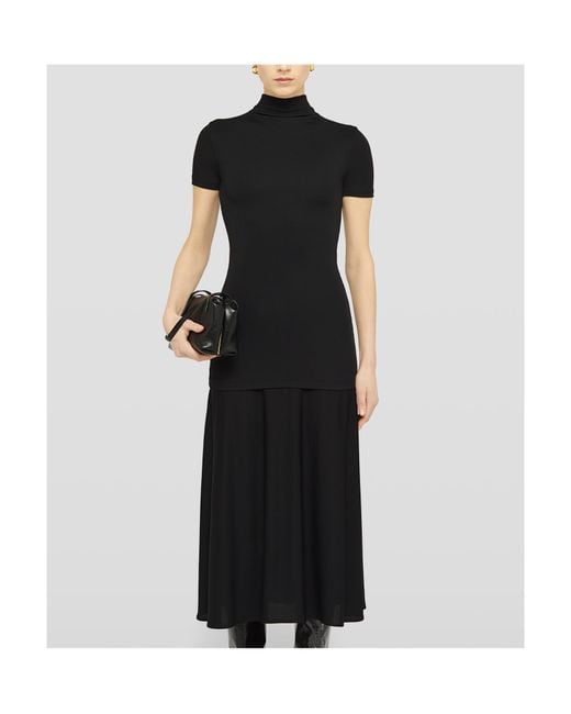 Jil Sander Black High-Neck Midi Dress