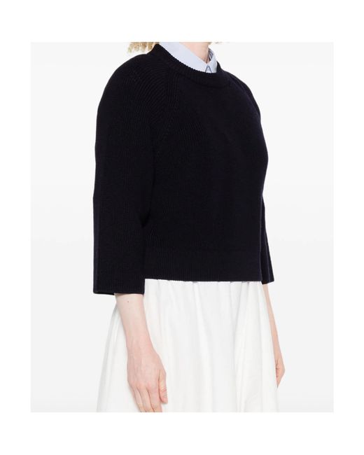 Forte_forte Black Notte Merinos English Rib Crewneck