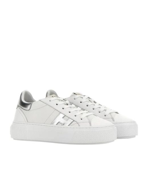 Hogan White Crosswind Lace-Up Sneakers