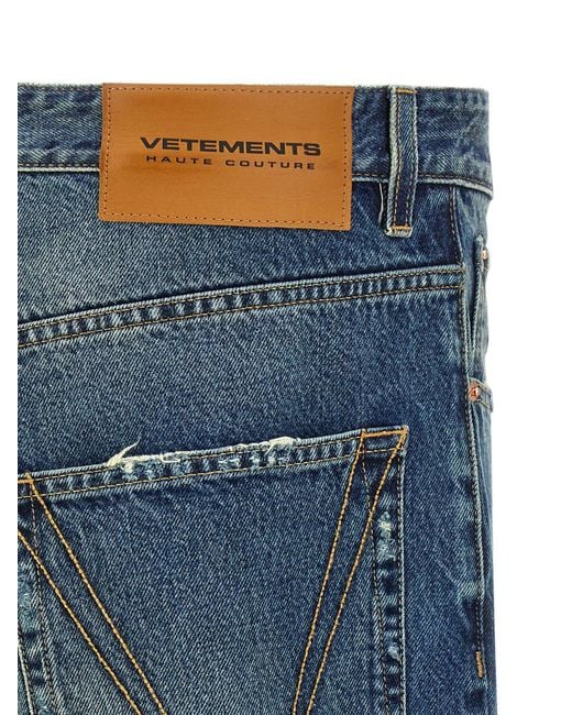 Vetements Blue Cotton Baggy Jeans for men