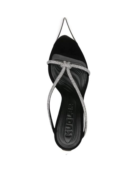 Mugler White 100Mm Knotted Fang Mules