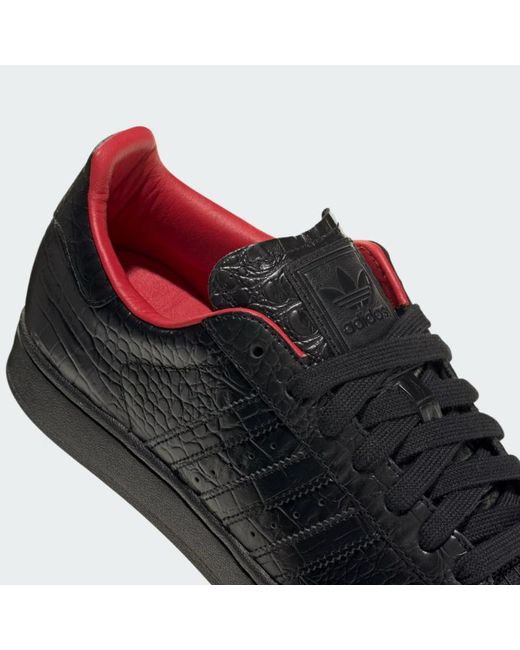 Adidas Originals Black Superstar Ii Crocodile-Effect Sneakers for men