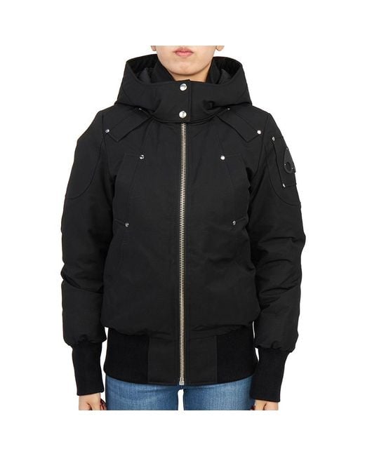 Moose Knuckles Black Zip-Up Hooded Jacket