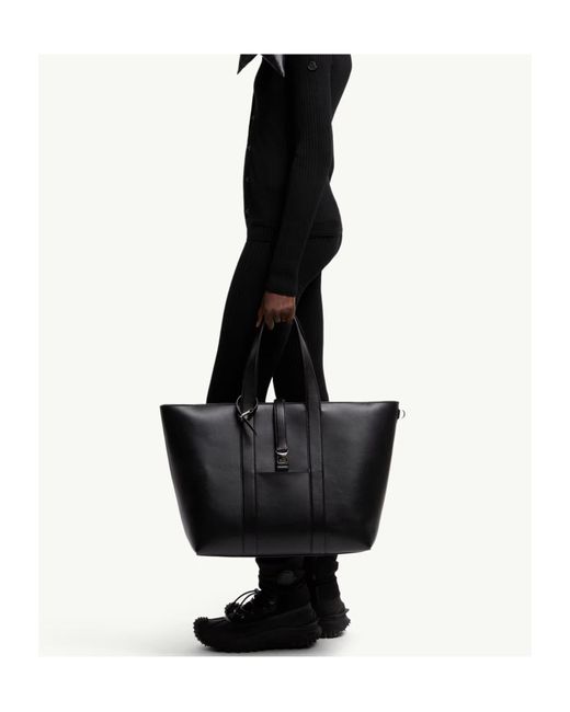 Moncler Black X Ee72 By Edward Enninful Ee Leather Tote