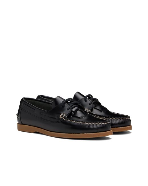 Hereu Black Saler Nautic Loafers for men