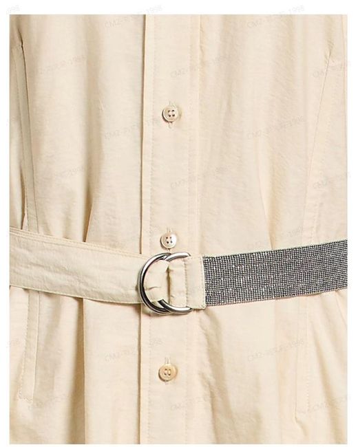Brunello Cucinelli Natural Solid Casual Shirt Dress