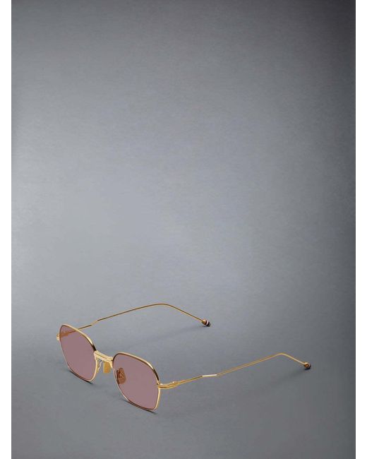 Thom Browne Pink Rectangular Sunglasses for men