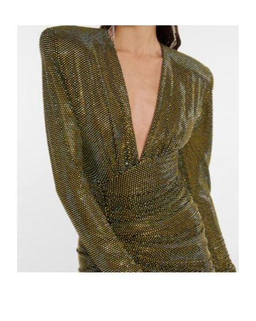 Alexandre Vauthier Green Crystal-Embellished Jersey Minidress