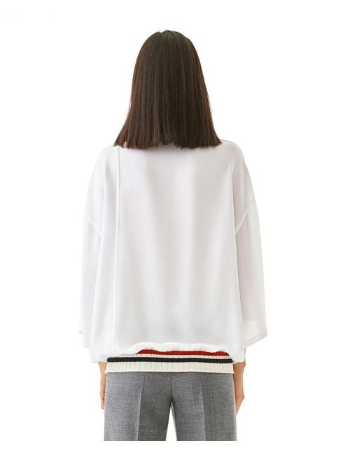 Loewe White Ribbed Trim Polo Shirt