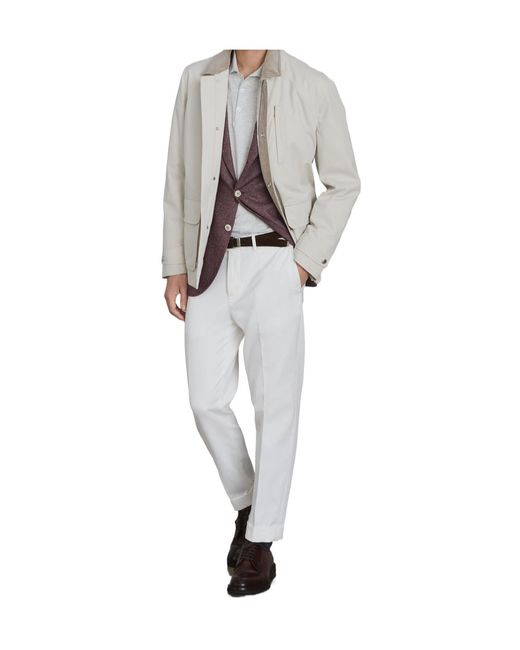 Brunello Cucinelli Gray Long-Sleeved Knitted Polo Shirt for men