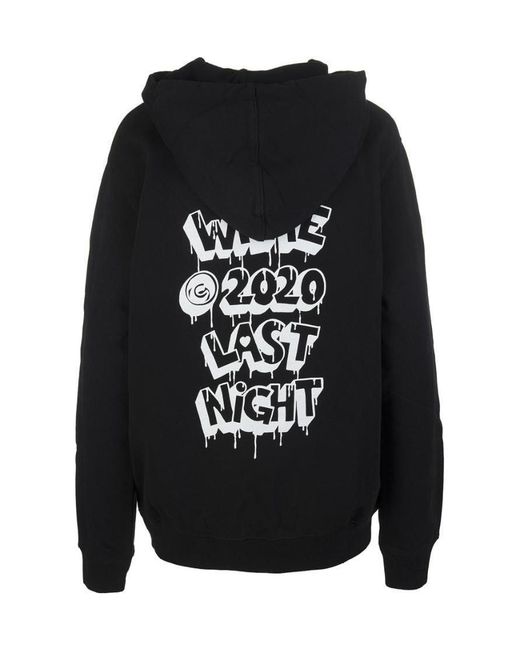 Off-White c/o Virgil Abloh Black Dropping Heart Logo Print Hoodie