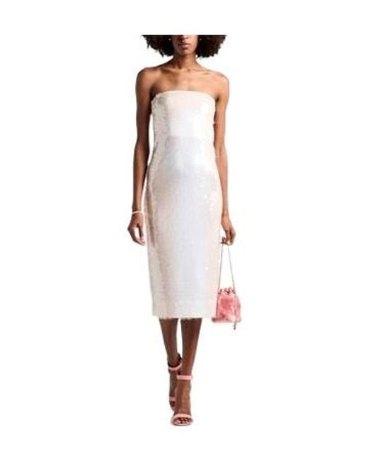 Sportmax White Two-Tone Sequin Dress