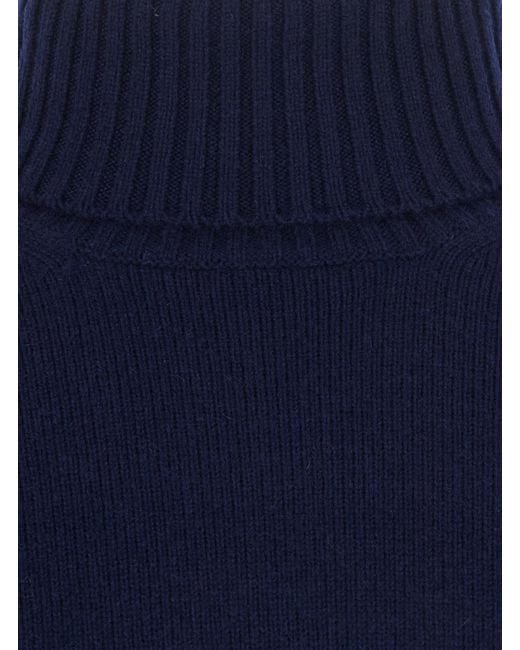 Kangra Cashmere Blue Long-Sleeve High-Neck Top for men