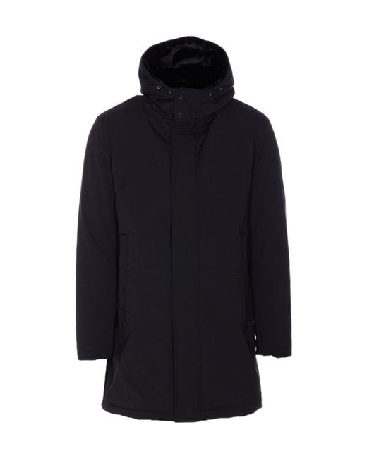Herno Blue Hooded Padded Coat for men