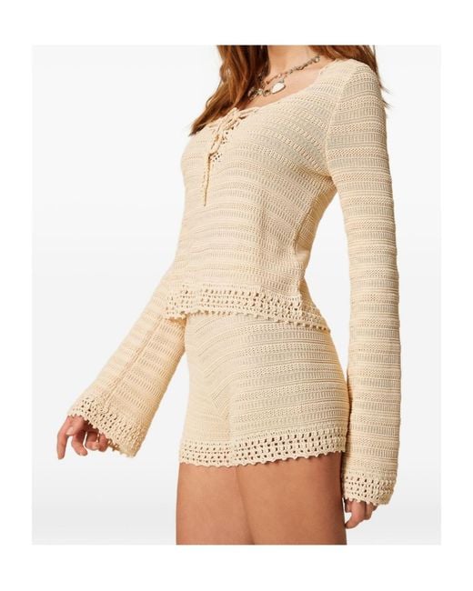 Twinset Natural Knitted Shorts