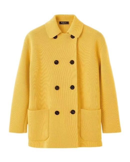 Loro Piana Yellow Double-Breasted Coat