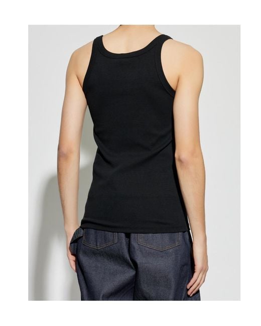 DIESEL Black T-Wife-Dco Oval-D Logo Ribbed Top for men