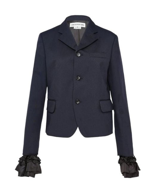 Comme des Garçons Blue Single-Breasted Jacket