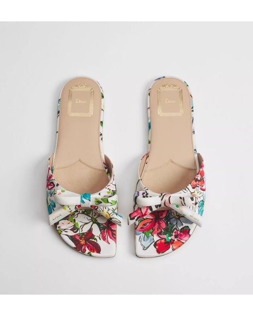 Dior White Iviera Bow Slide