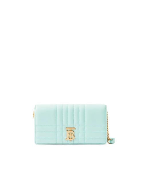 Burberry Blue Lola Quilted Chain-Linked Wallet