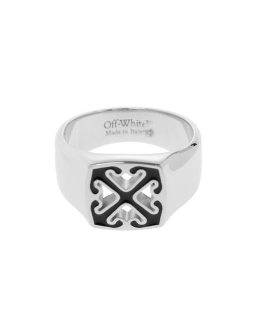 Off-White c/o Virgil Abloh White Arrow Cut Out Detailed Ring for men