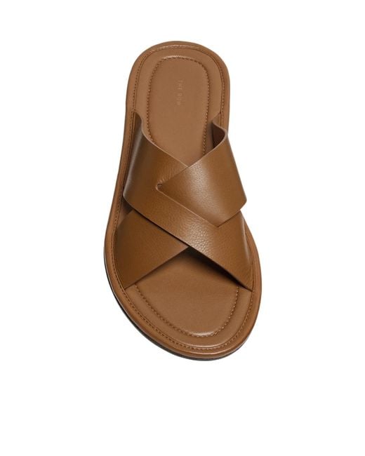 The Row Brown Malick Cross Sandals