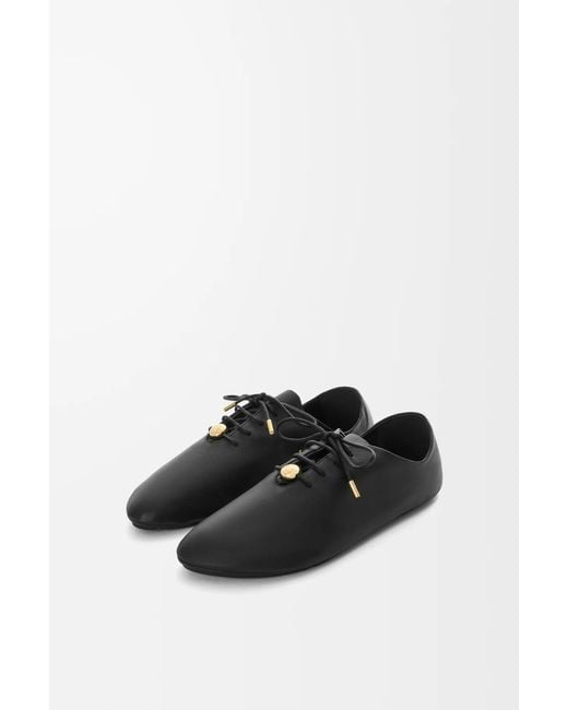 Loewe Black Pebble Soft Lace-Up Shoes