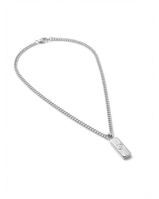 Gucci White Diagonal Interlocking G Necklace for men