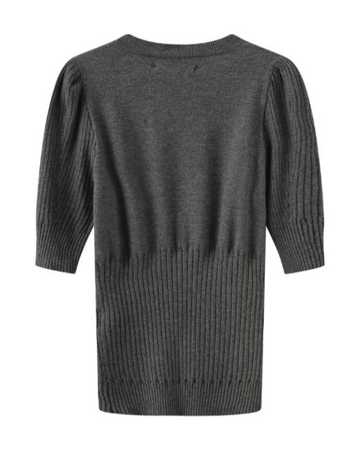 Marissa Chiara Gray Puff Sleeve Sweater