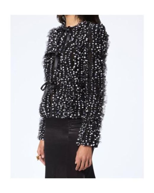 Nina Ricci Black Polka Dot Tie-Front Jacket