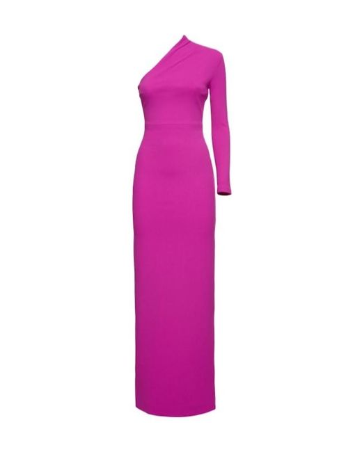 Solace London Pink Joana Asymmetrical Neckline Dress
