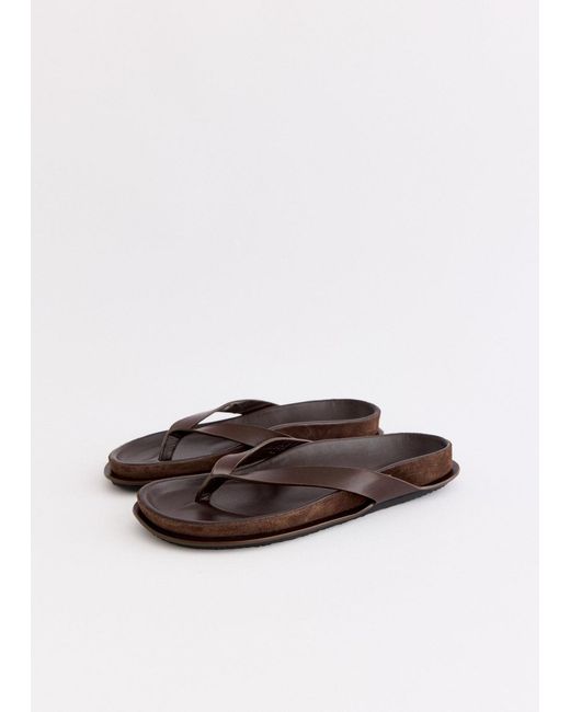 Jacquemus Brown Round-Toe Flat Sandals
