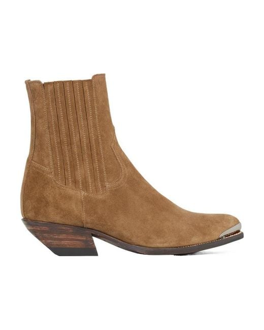 Céline Brown Cruiser Boots Chelsea Boot With Metal Toe
