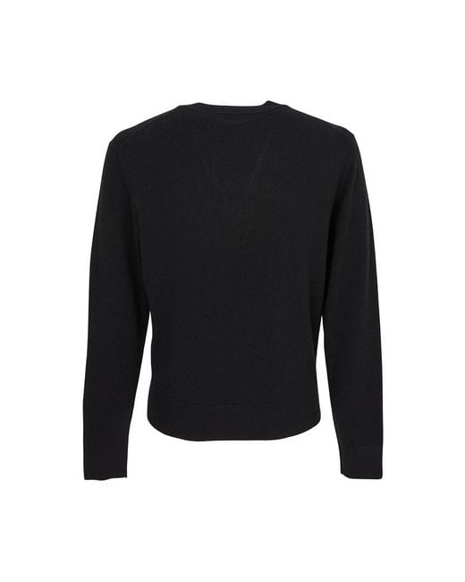 Acne Black Crew Neck Long-Sleeved Sweater for men