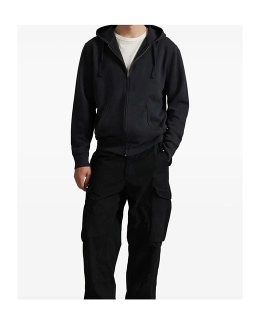 Polo Ralph Lauren Blue Logo Embroidered Zip-Up Hoodie for men