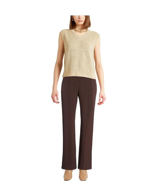 Max Mara Brown Comfortable Solid-Color Stretch Flared Pants