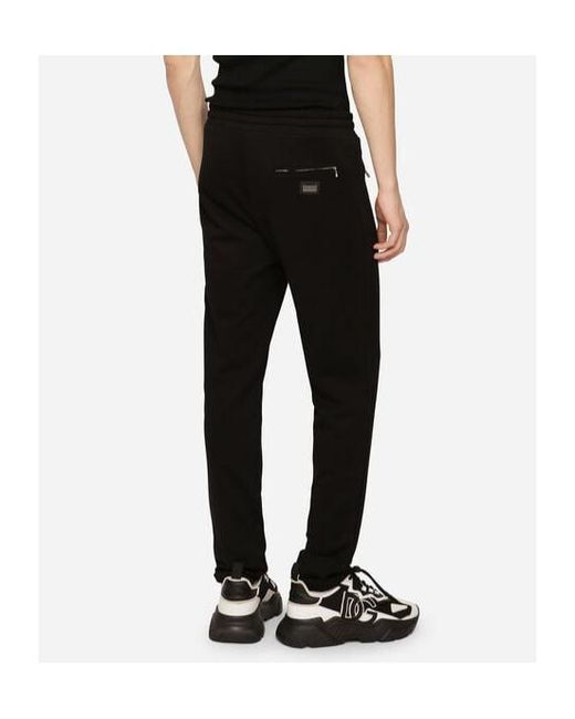 Dolce & Gabbana Black Drawstring Waist Jersey Sweatpants for men
