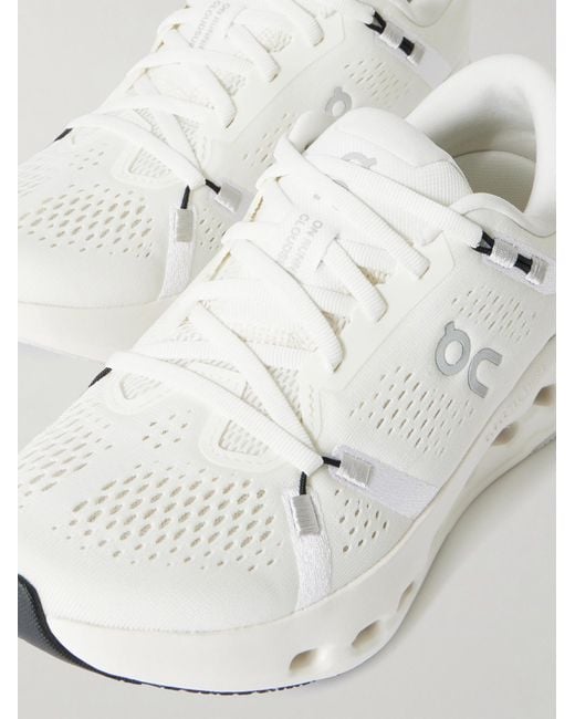 On Shoes White Cloudsurfer 2 Rubber-Trimmed Mesh Sneakers